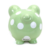 Polka Dot Piggy Bank Sage